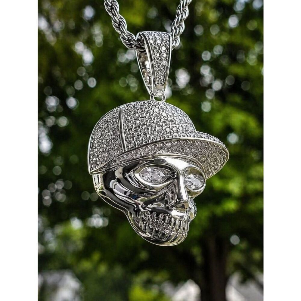 Iced Out Bboy Skull Necklace
